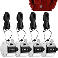 Los mejores  - AFUNTA 4 Contadores Digitales de Mano con Lanyards- 4 Pack Mechanical Lap Trackers Manual Clickers con Soporte Metal…